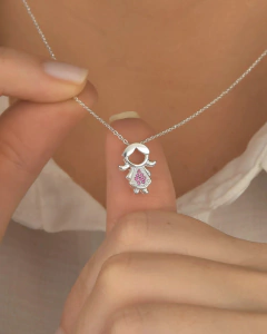 Colar Prata 925 menina cravejado na internet