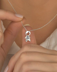 Colar Prata 925 menino cravejado na internet