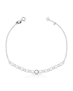 Pulseira Prata 925 bolinhas e pérolas - comprar online