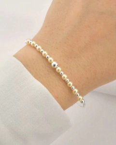 Pulseira Prata 925 bolinhas e pérolas na internet