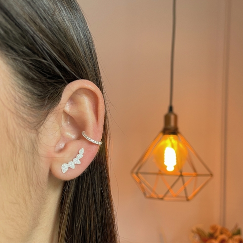 Brinco ear cuff gotas cravejado