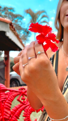 Anel Resina Rosa Pastel - Sabrina Pratas | Joias delicadas em prata 925