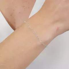 Pulseira Prata elo corações - comprar online