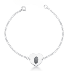 Imagem do Pulseira de prata coração personalizada