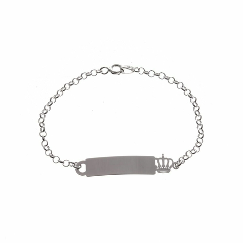 Pulseira infantil personalizada placa - Coroa