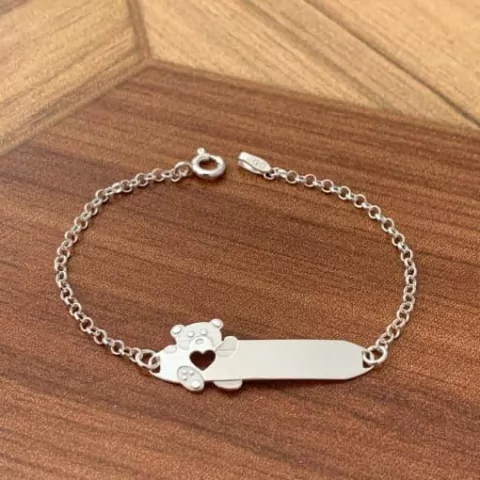 Pulseira infantil personalizada placa - Urso