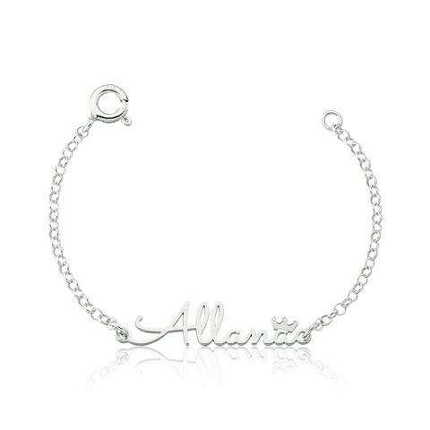 Pulseira infantil manuscrita c/ coroa