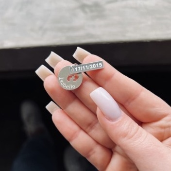 Pingente personalizado Pé e plaquinha