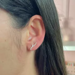 Brinco Prata ear cuff cristais delicados - comprar online