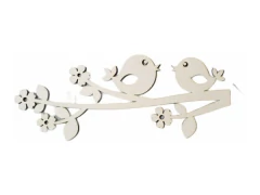 Pájaros con Flores Fibrofacil Corte Laser 6 cm x 15cm x3 mm
