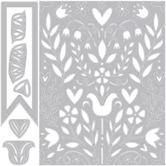 Set de 7 Troqueles Sizzix Thinlits Folk Art by Katelyn Lizardi Dies - comprar online