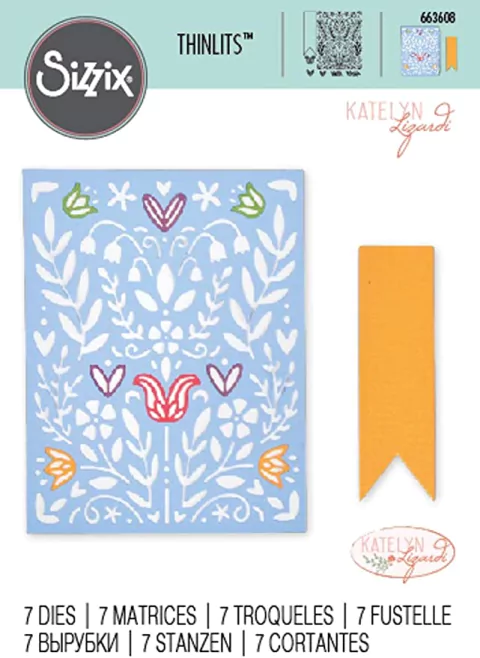 Set de 7 Troqueles Sizzix Thinlits Folk Art by Katelyn Lizardi Dies