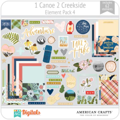 Hojas de Elementos 1 Canoe 2 Creekside Pack 4 American Crafts
