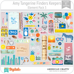 Hoja de Elementos Finders Keepers Amy Tangerine Pack 3 American Crafts