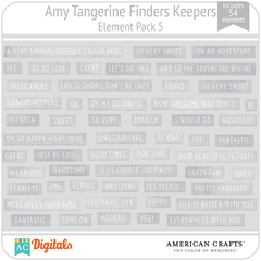 Hoja de Elementos Finders Keepers Amy Tangerine Pack 5 American Crafts