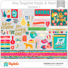 Hoja de Elementos Hustle & Heart Amy Tangerine Pack 2 American Crafts