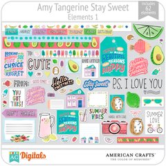 Hoja de Elementos Stay Sweet Amy Tangerine Pack 1 American Crafts