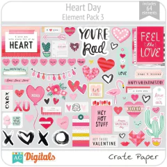 Hoja de Elementos Heart Day Pack 3 American Crafts