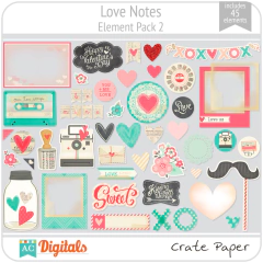 Hoja de Elementos Love Notes Pack 2 American Crafts