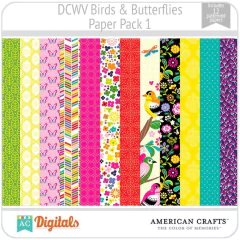 Birds & Butterflies DCWV PP1 American Crafts