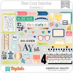 Hoja de Elementos Saturday Dear Lizzy Pack 1 American Crafts