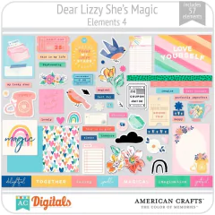 Hoja de Elementos She's Magic Dear Lizzy Pack 4 American Crafts