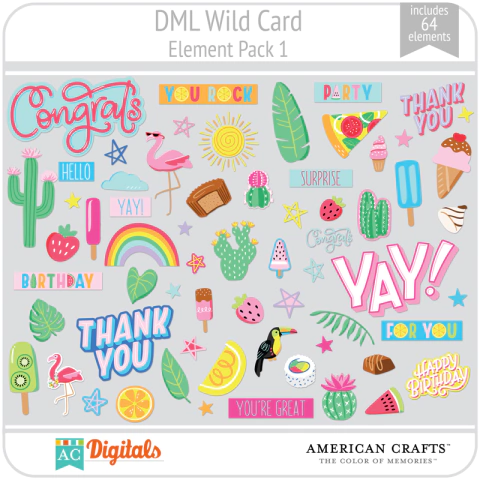 Hoja de Elementos Wild Card Pack 1 American Crafts