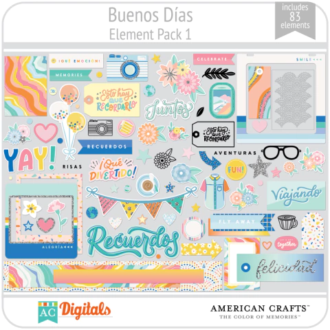 Hoja de Elementos Buenos Días Pack 1 American Crafts