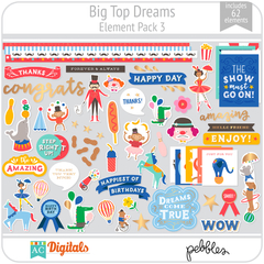 Hoja de Elementos Big Top Dreams Pack 3 American Crafts
