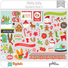Hojas de Elementos Holly Jolly Pack 2 American Crafts