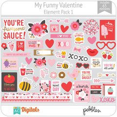 Hoja de Elementos My Funny Valentine Pack 1 American Crafts