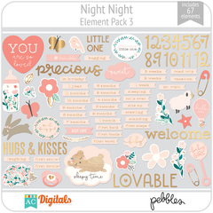 Hoja de Elementos Night Night Pack 3 American Crafts