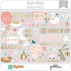 Hoja de Elementos Night Night Pack 5 American Crafts