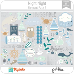 Hoja de Elementos Night Night Pack 6 American Crafts