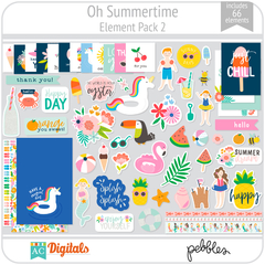 Hojas de Elementos Oh Summertime Pack 2 American Crafts
