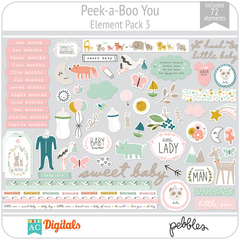 Hoja de Elementos Peek-a-Boo Pack 3 American Crafts