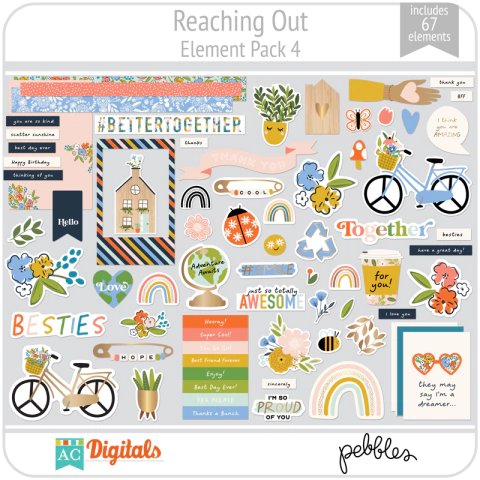 Hoja de Elementos Reaching Out Pack 4 American Crafts