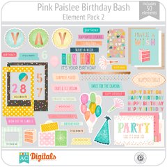 Hoja de Elementos Birthday Bash Pink Paislee Pack 2 American Crafts