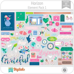 Hoja de Elementos Horizon Pink Paislee Pack 1 American Crafts