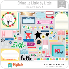 Hojas de Elementos Little by Little Shimelle Pack 4 American Crafts
