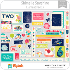 Hoja de Elementos Starshine Shimelle Pack 3 American Crafts