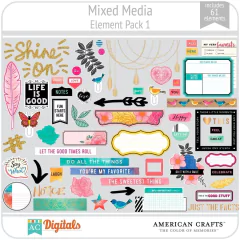 Hoja de Elementos Mixed Media Pack 1 American Crafts
