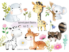 Hoja de Elementos Woodland Party Set 2
