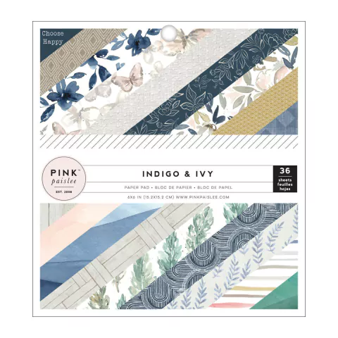 Paper Pad 6"x 6" 36/Pkg Indigo & Ivy Pink Paislee Single-Sided