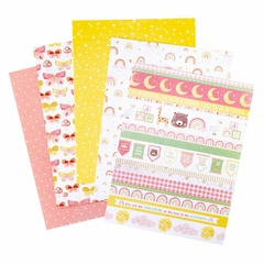 Pack de 36 Papeles Una Cara American Crafts Hello Little Girl 6x8" en internet