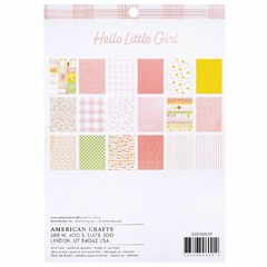 Pack de 36 Papeles Una Cara American Crafts Hello Little Girl 6x8" - comprar online