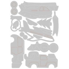 Set con 13 Troqueles Sizzix Thinlits Dies By Jamie Steel Transport Collection - comprar online