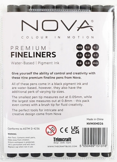 Set de Rotuladores Premium Finelliners Nova Black Basics 9 pcs - Scrapear