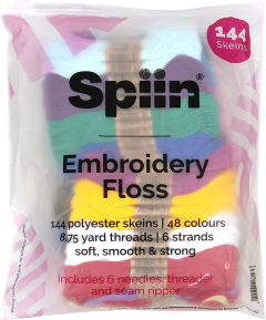 Mega Value Set Hilos y Herramientas 144 pcs Spiin Embroidery Floss - Scrapear