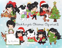 Hoja de Elementos Black Hair Christmas Girl Set 2